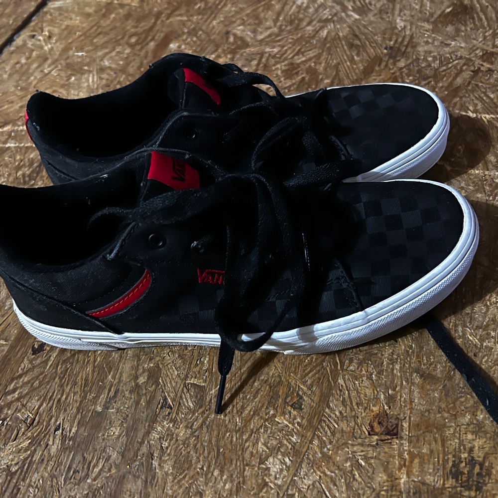 Boys Vans Black and Red Sneakers